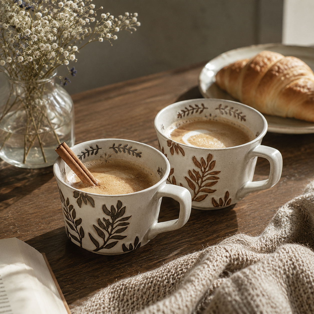 Japanese-Style Hand-Painted Coarse Pottery Mug