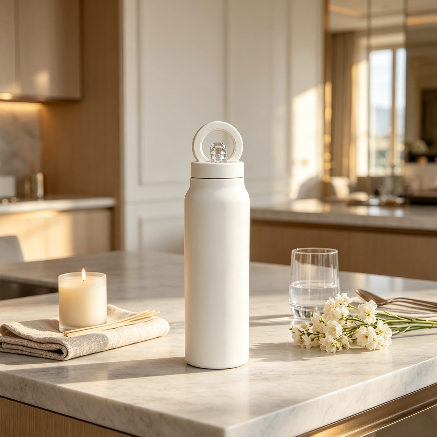 Vacuum Insulated Sport Water Bottle with Magnetic Phone Mount