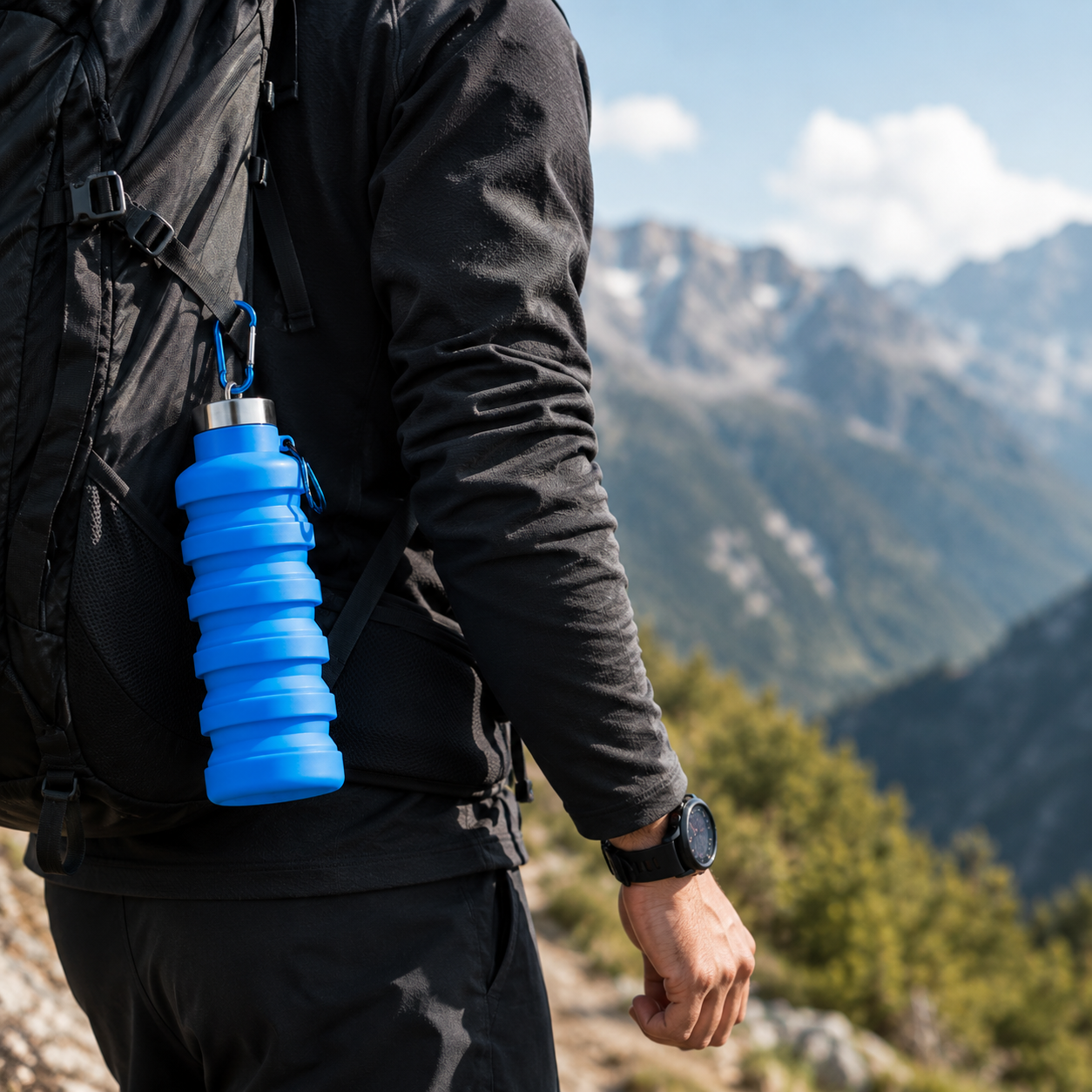 Collapsible Silicone Sport Water Bottle