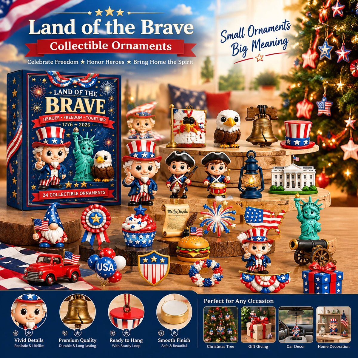 250 Years of American Spirit collectible ornament set