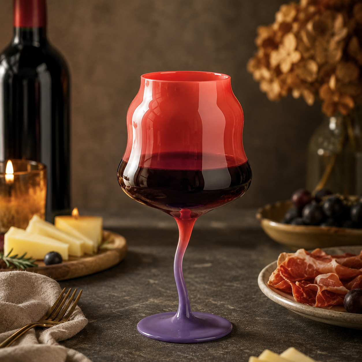 Retro Macaron Twisted Stem Wine Glass