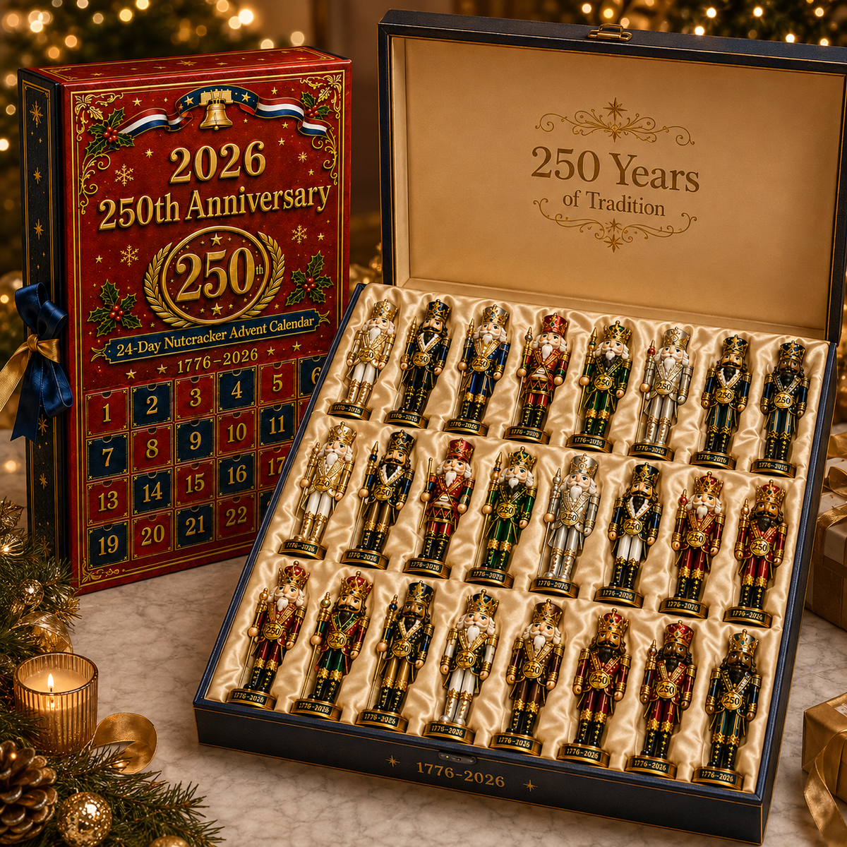 250th Anniversary Nutcracker Advent Calendar with 24 figures