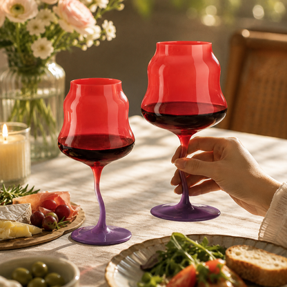 Retro Macaron Twisted Stem Wine Glass