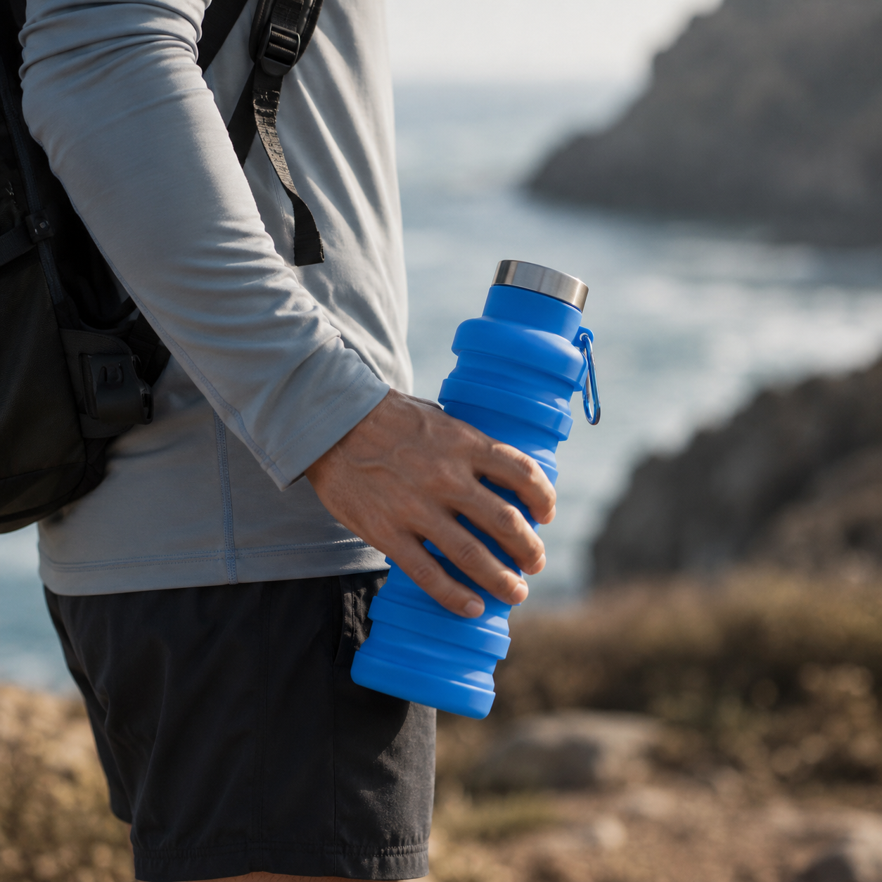 Collapsible Silicone Sport Water Bottle