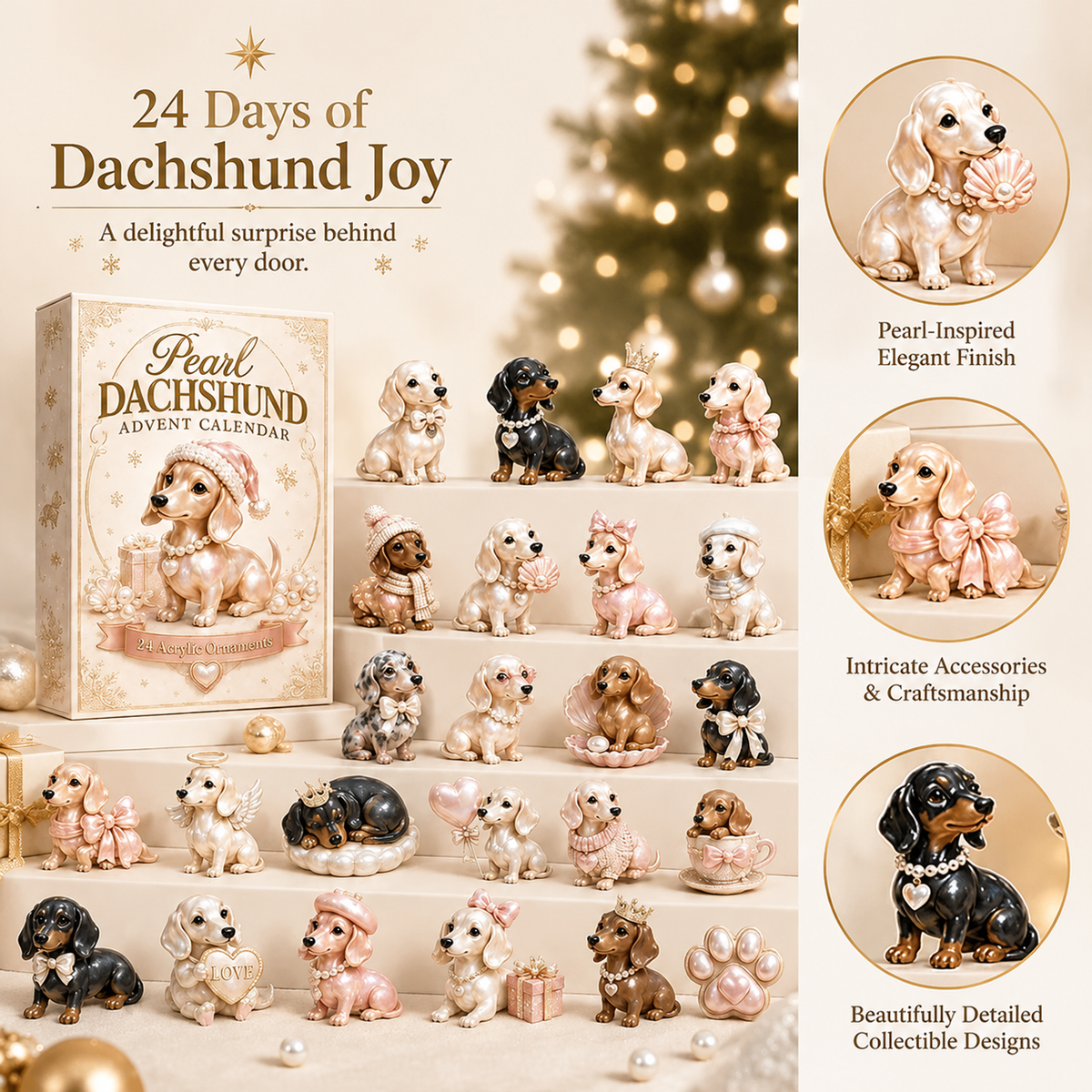 Pearl Dachshund Advent Calendar and collectibles