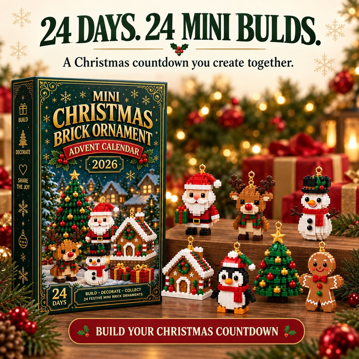 🎄 24-Day Mini Christmas Ornament Advent Calendar | 24 Unique Festive Hanging Designs