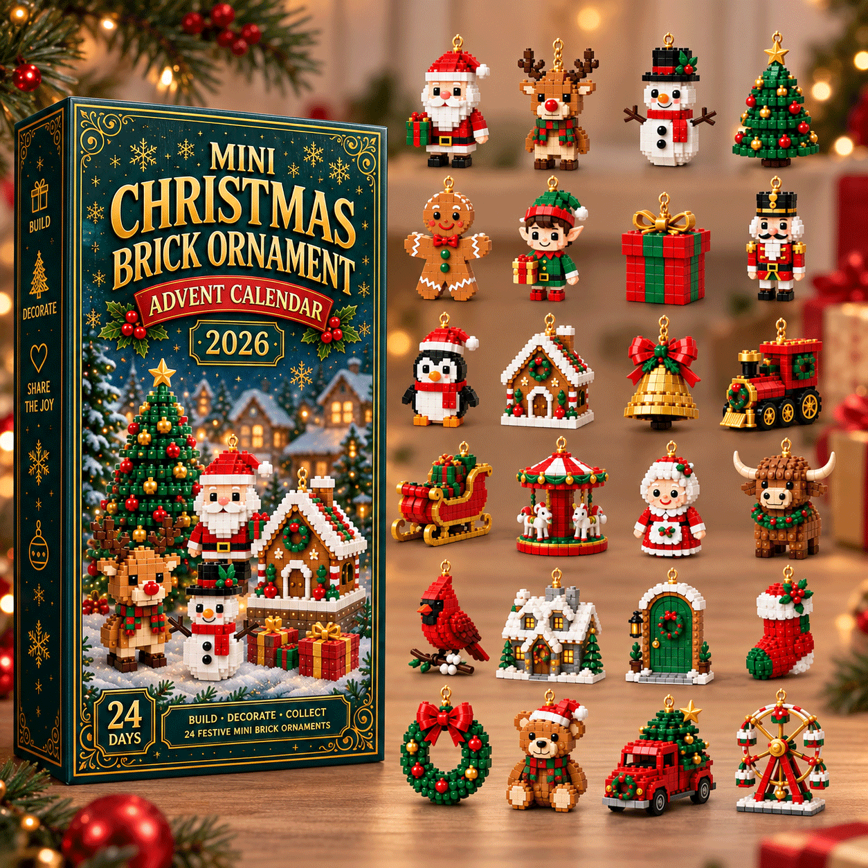 🎄 24-Day Mini Christmas Ornament Advent Calendar | 24 Unique Festive Hanging Designs